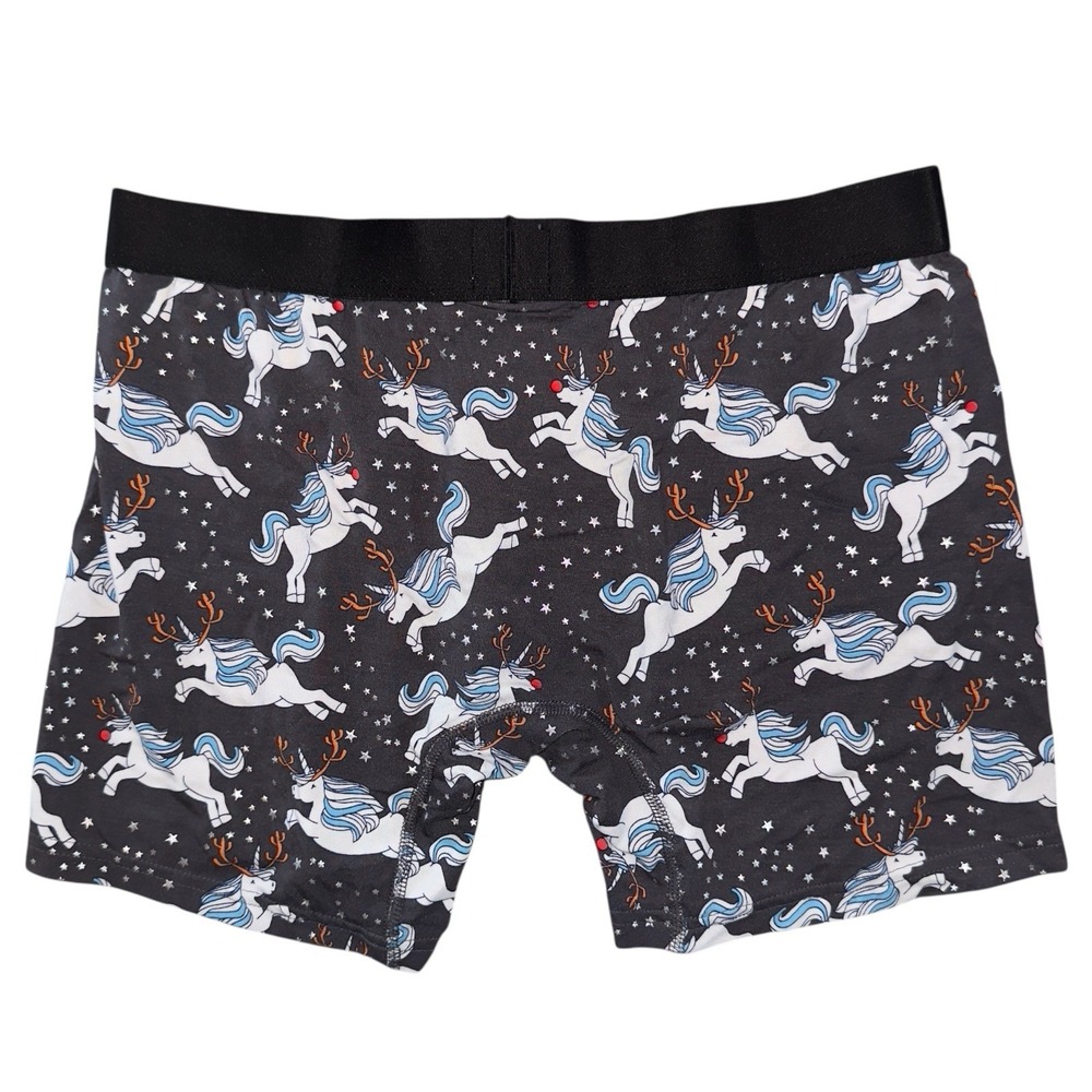 MeUndies Mens Medium‎ Gray Silver Unicorn Modal Boxer Briefs NWOT